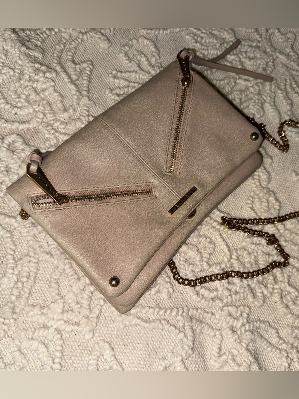 Rampage Blush Crossbody with Rose Gold Chain Detail